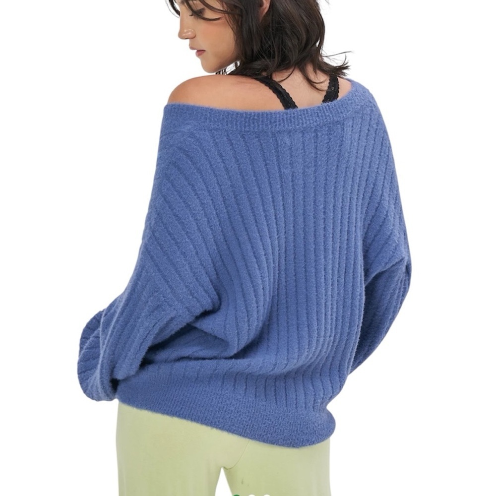 Aerie Wide Rib V Neck Sweater